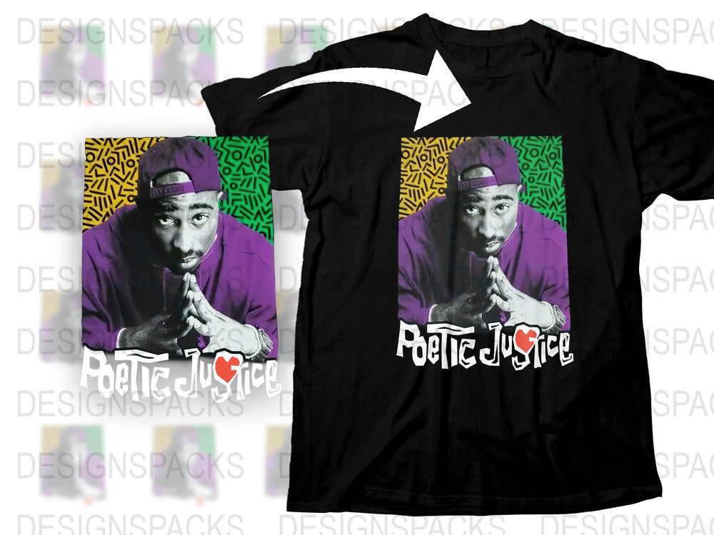 Poetic Justice Graphic T-Shirt, Vintage Hip Hop Tee, Urban Streetwear, Unisex Black Cotton Shirt