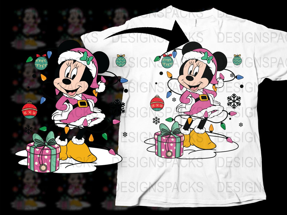 Minnie Mouse Holiday T-Shirt, Cute Christmas Tee for Kids, Disney Character Festive Apparel
