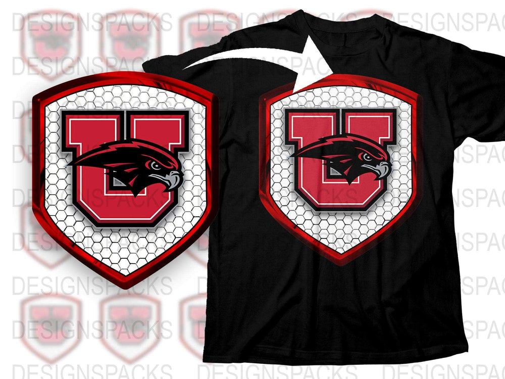 Red Hawk Logo Sports Team T-Shirt, Athletic Mascot Design, Men's Casual Graphic Tee, Unique Gift Idea