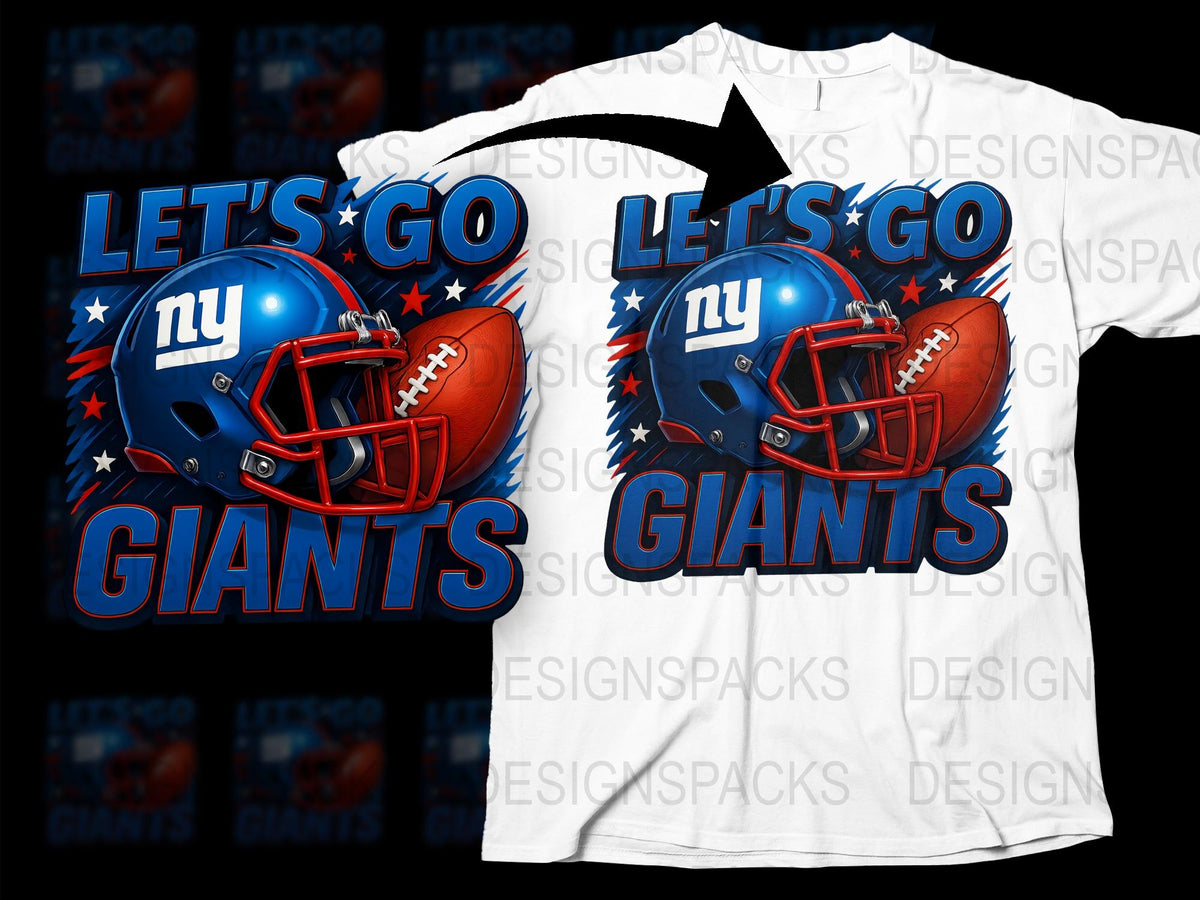 Let's Go Giants T-Shirt, NY Football Team Graphic Tee, Sports Fan Apparel, Helmet Design Unisex Shirt