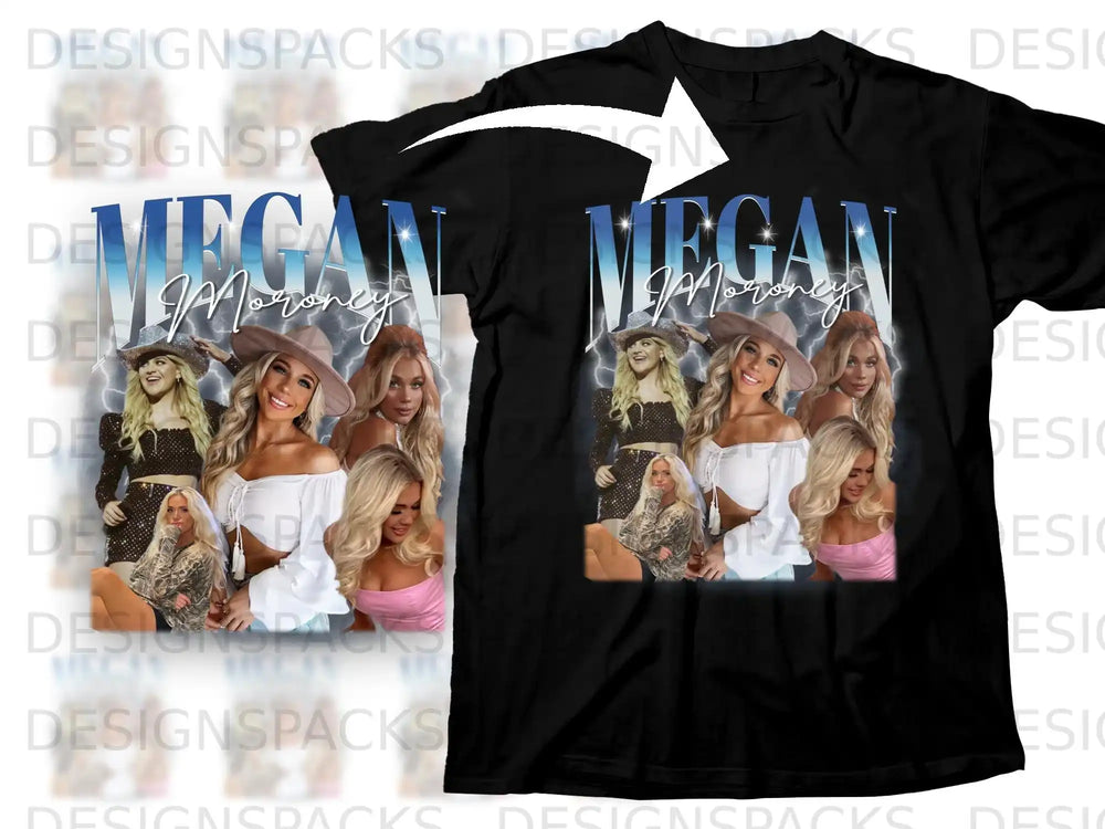 T-shirt with a collage of Megan Thee Stallion photos and "Megan Thee Stallion" text.