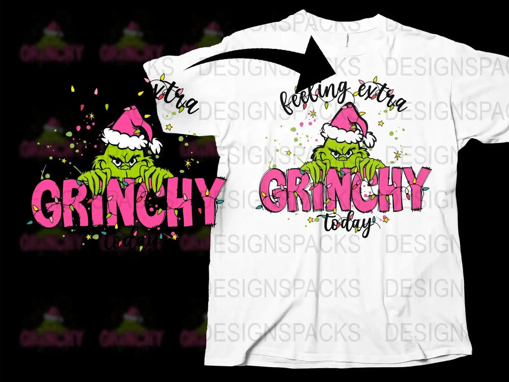 Grinchy Christmas T-Shirt, Funny Holiday Apparel, Festive Santa Hat Tee, Unisex Winter Clothing Gift