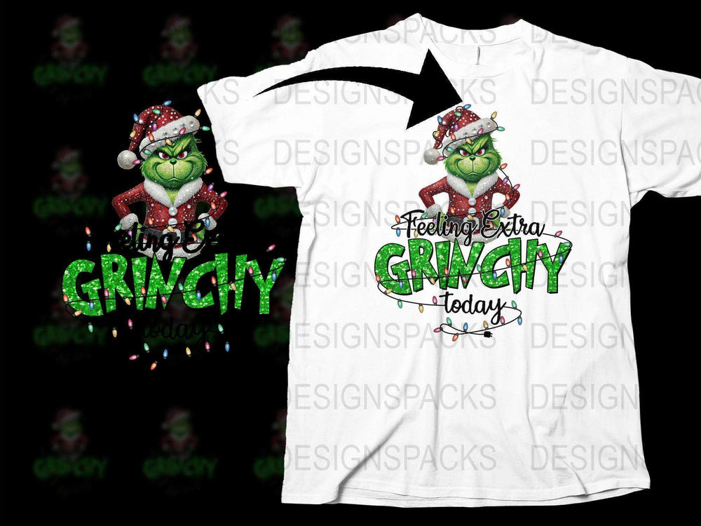 Festive Grinchy T-Shirt, Funny Christmas Tee, Holiday Mood Apparel, Graphic Print Shirt