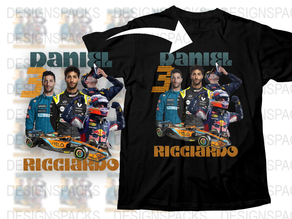 Daniel Ricciardo F1 Racing T-Shirt, Formula One Driver Graphic Tee, Motorsport Fan Gift, Casual Sportswear Clothing