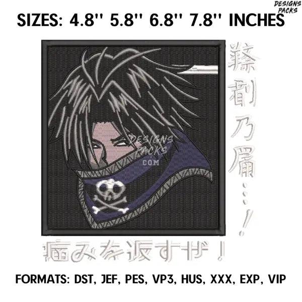 Feitan Portor Embroidery Design File, Hunter x Hunter Anime Embroidery Design, Anime Pes Design. Phantom Troupe. Redan