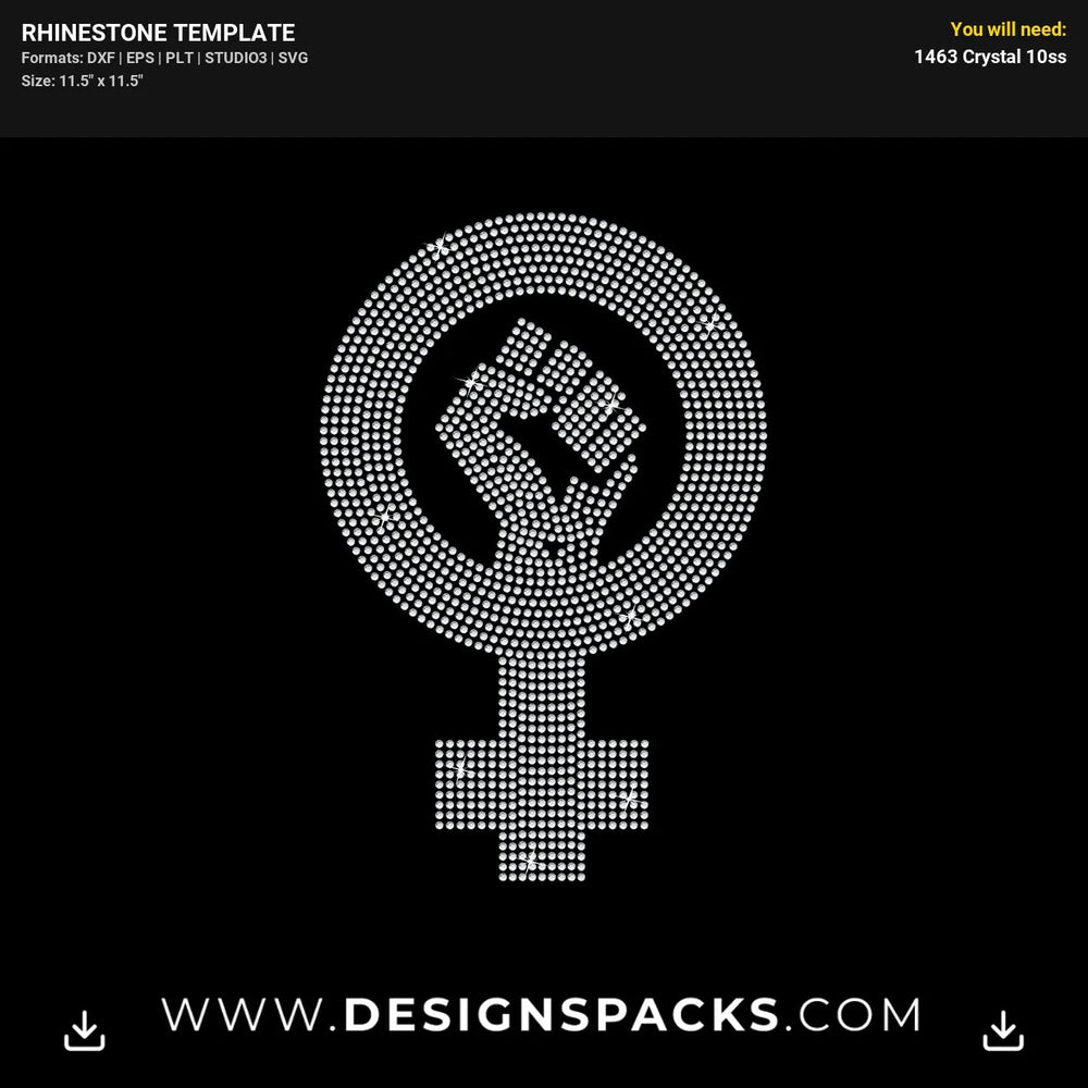 Feminist Symbol Rhinestone Digital Template