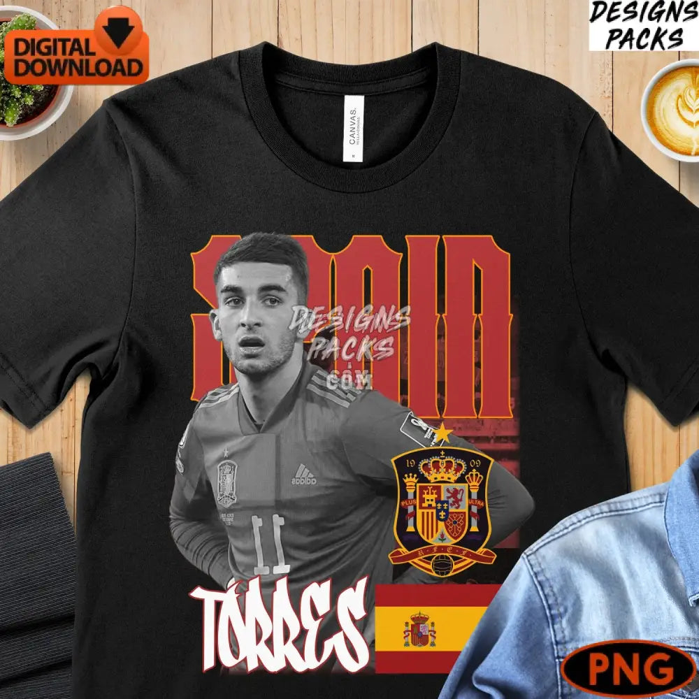 Ferran Torres Spain Soccer Player Digital Art Png Instant Download Sports