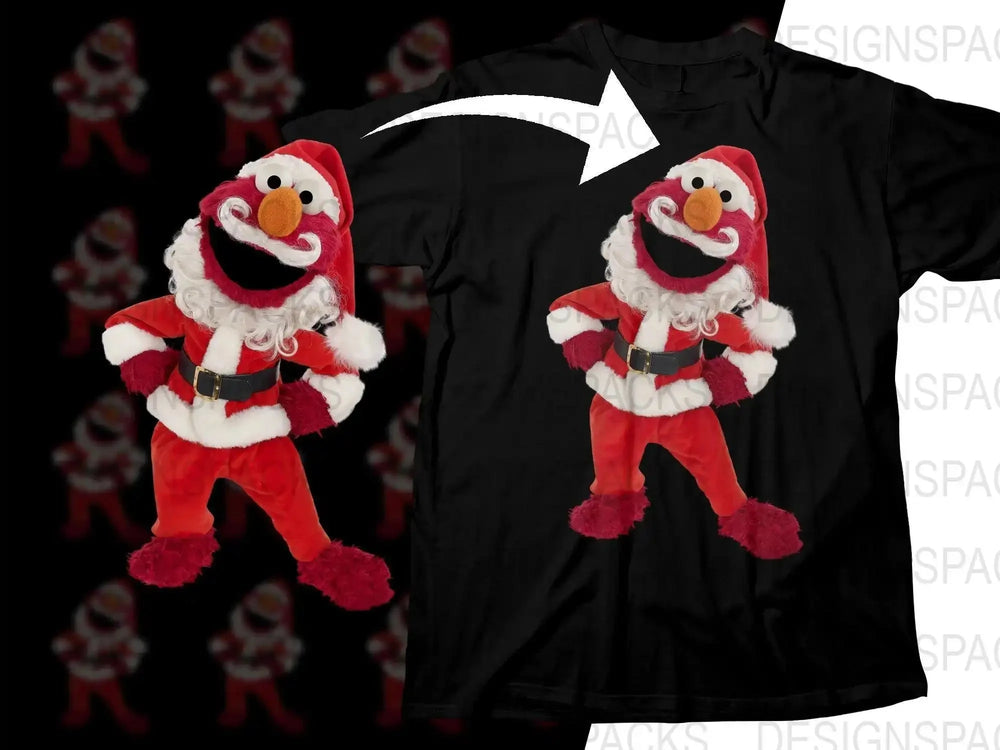 Festive Christmas Elmo Santa Claus Graphic Png Digital Download