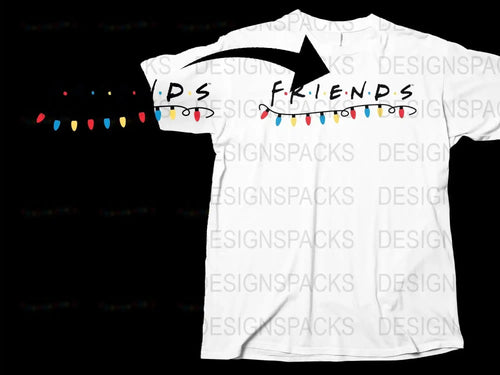 Festive FRIENDS Holiday Lights Theme Png Digital Download