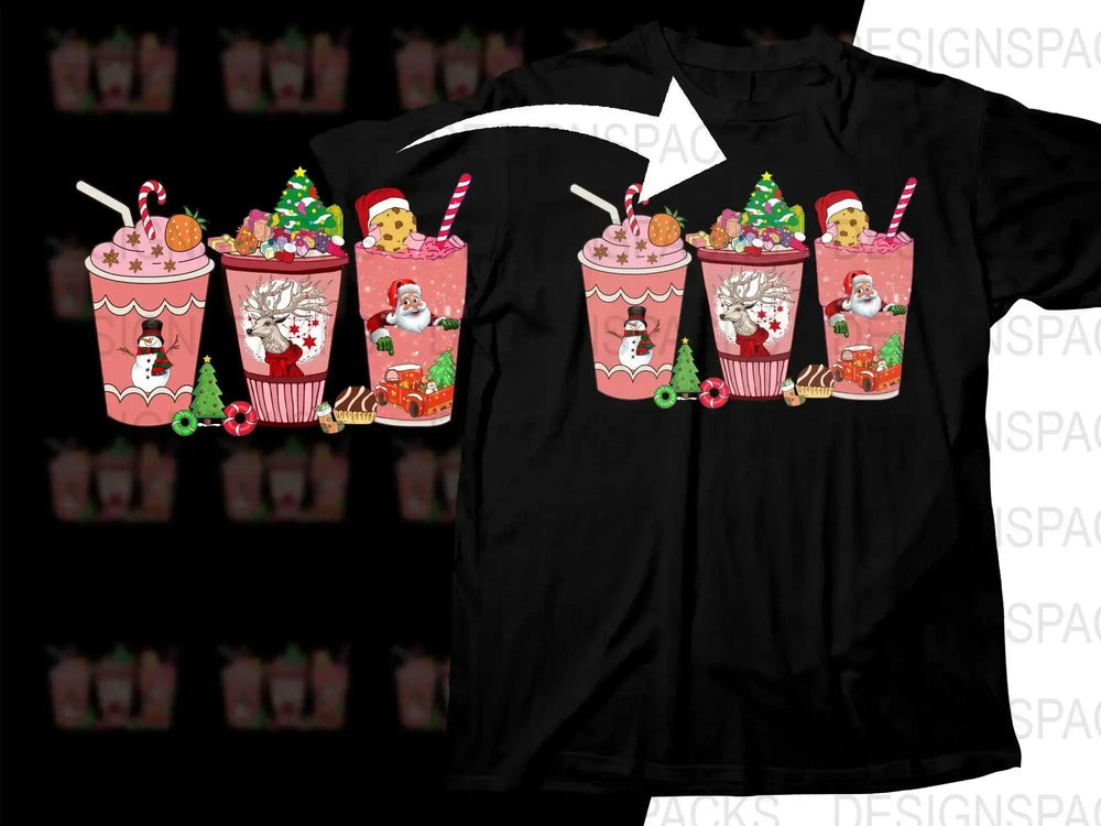 Festive Fun Santa Reindeer and Snowman Christmas Png Digital Download