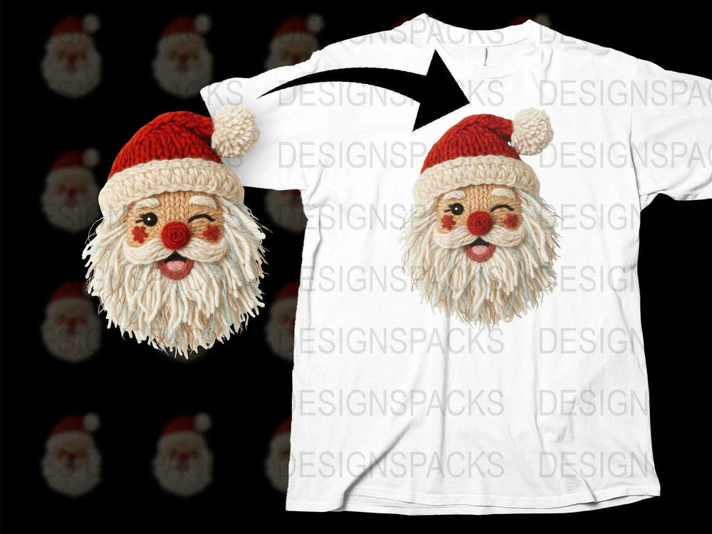 Santa Claus Face Holiday T-Shirt, Christmas Santa Graphic Tee, Festive Winter Apparel for All Ages