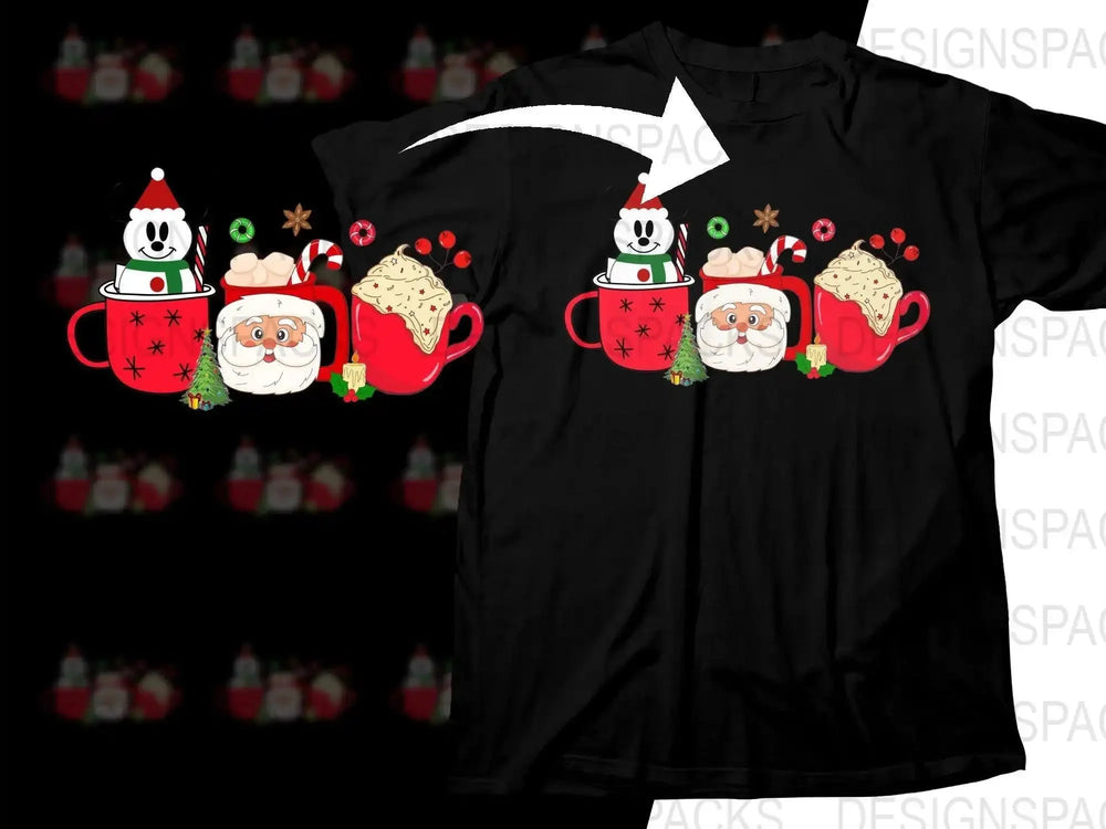 Festive Mickey Mouse Santa Themed Christmas Png Digital Download