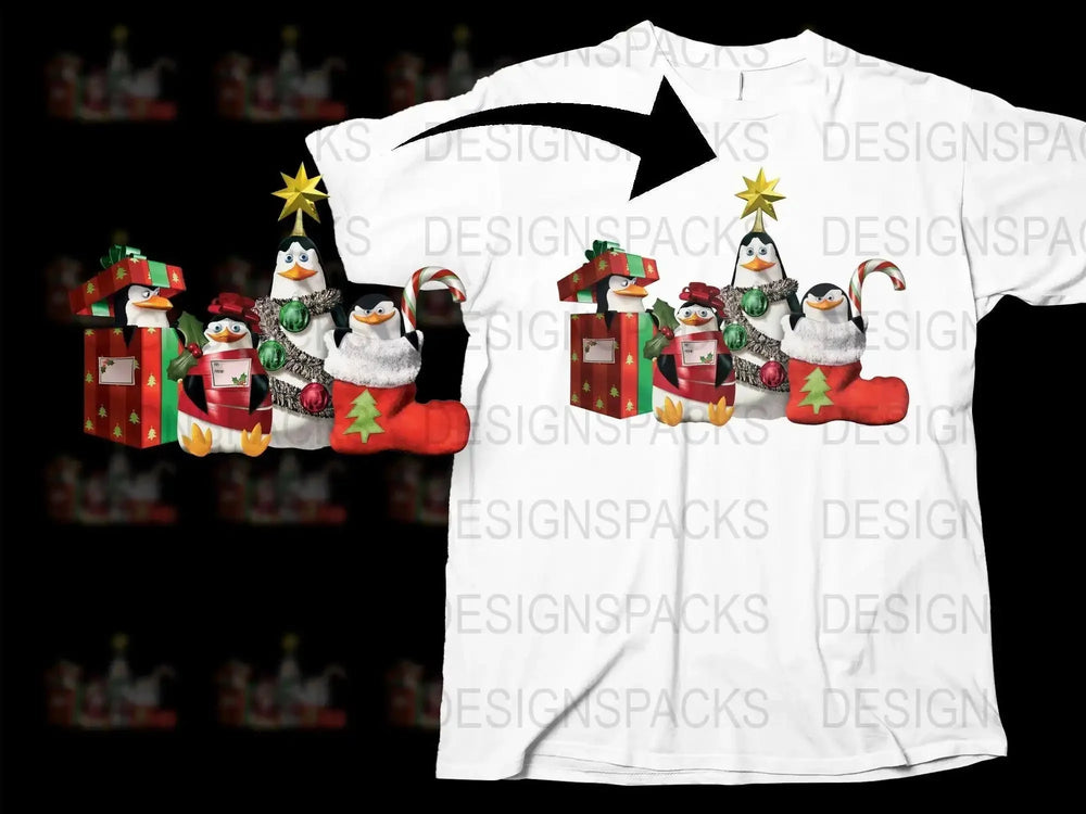 Festive Penguins Christmas Collection T-Shirts