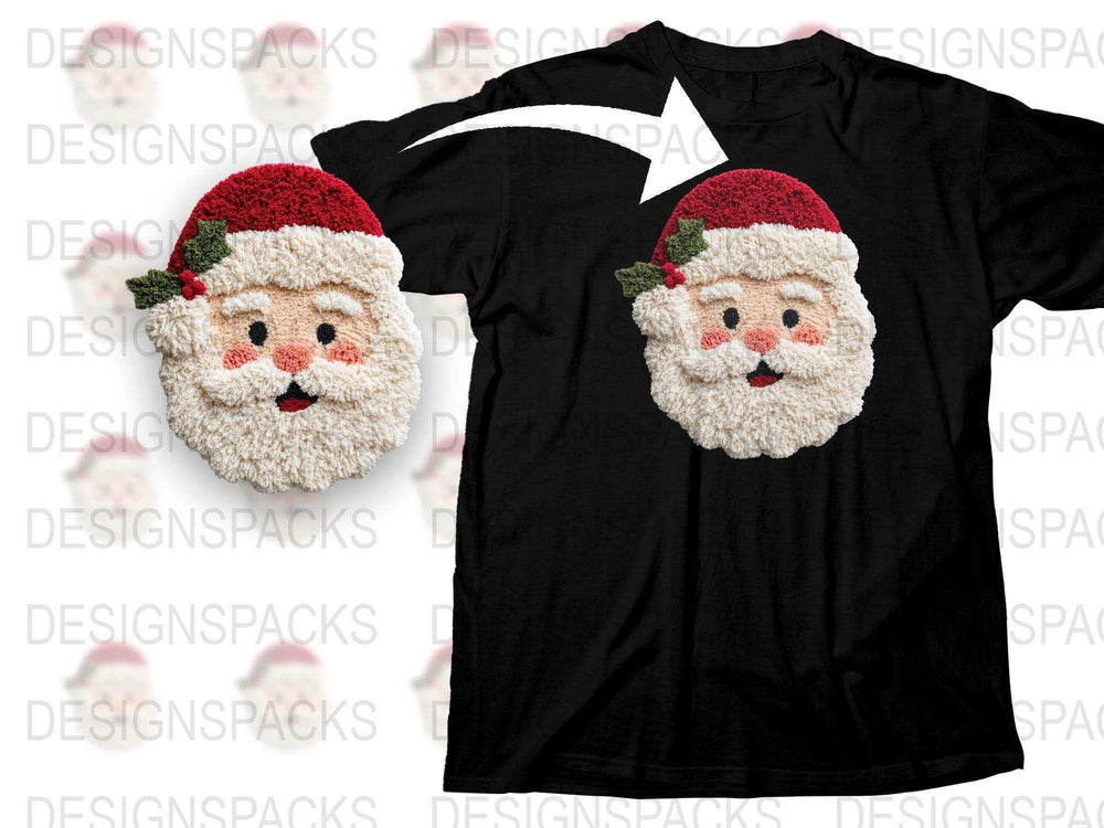Festive Santa Claus Face T-Shirt, Christmas Holiday Apparel, Cozy Winter Fashion, Unisex Gift Idea