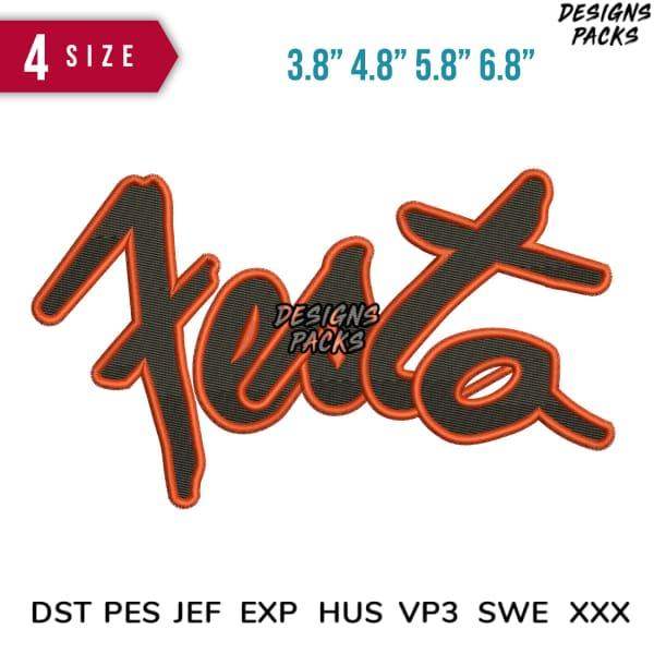 Embroidery design 'Festa' in 4 sizes, available in DST, PES, JEF formats for instant download