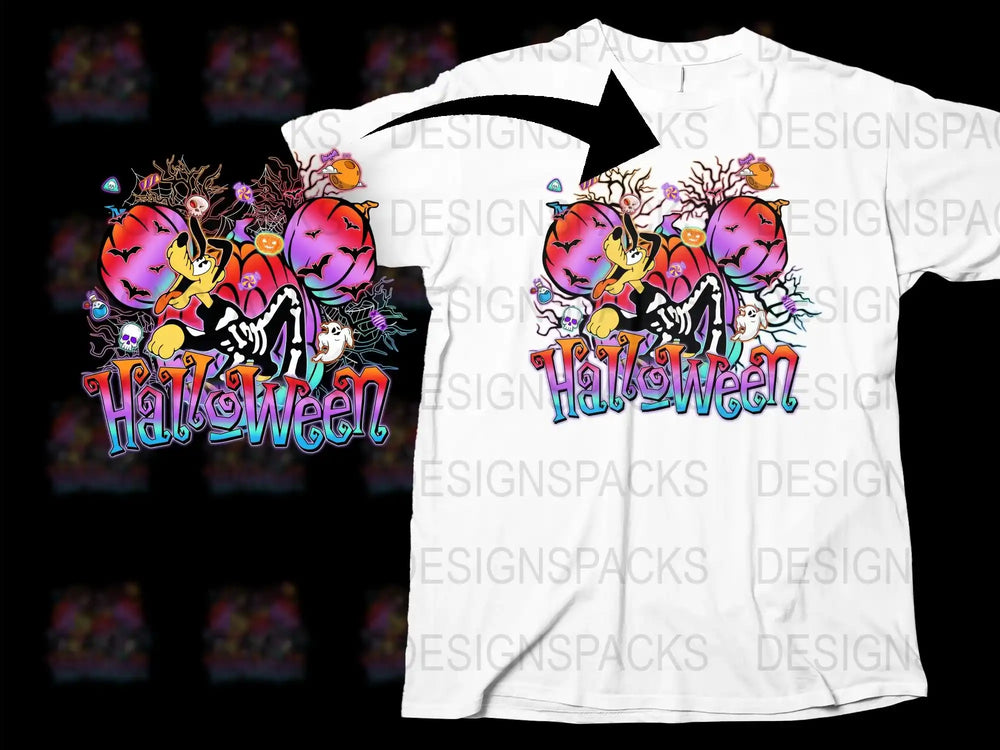 Colorful Halloween T-Shirt, Cartoon Ghosts Pumpkins, Funny Spooky Tee, Kids and Adults Sizes Available, Fall Festive Apparel