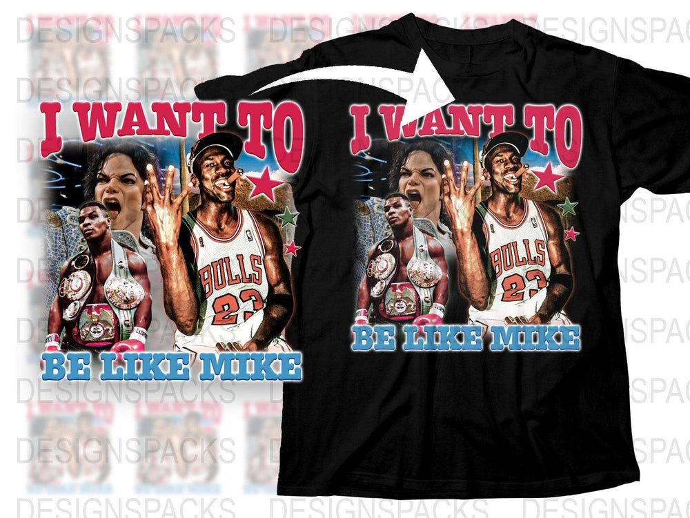 Vintage Michael Jordan Inspired T-Shirt, I Want To Be Like Mike, Bulls Basketball Tee, Retro Graphic Shirt, Sports Fan Gift