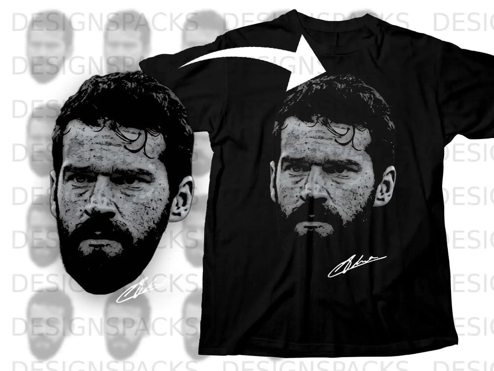 Stylized Portrait Graphic Tee with Signature Print