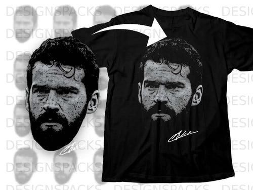 Stylized Portrait Graphic Tee with Signature Print