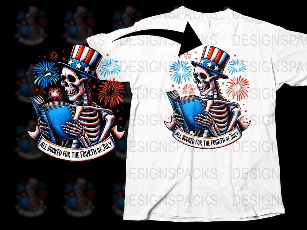 Patriotic Skull T-Shirt, Fourth of July Fireworks Graphic Tee, USA Flag Hat, Unisex Summer Shirt