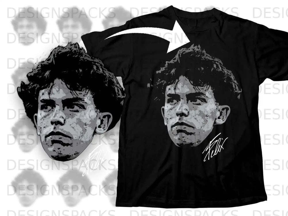Artistic Portrait Graphic Print T-shirt Apparel