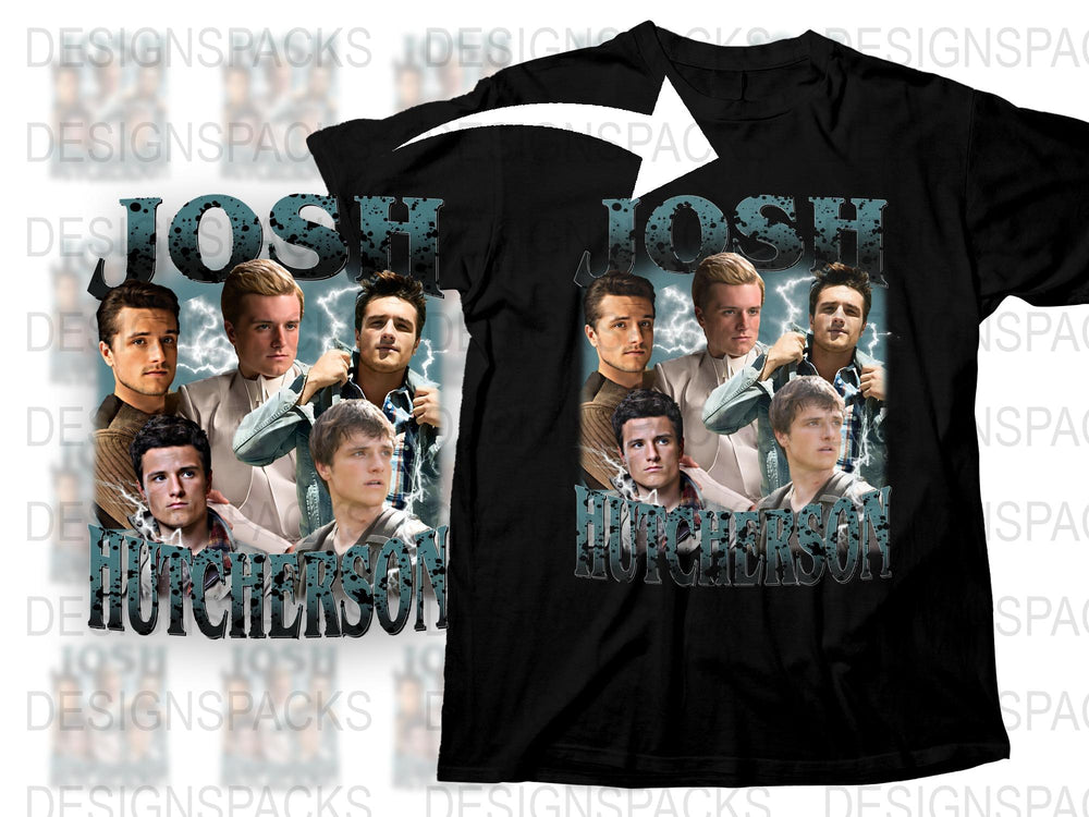 Josh Hutcherson Fan T-Shirt, Multiple Poses Graphic Tee, Celebrity Themed Apparel, Unique Gift Idea
