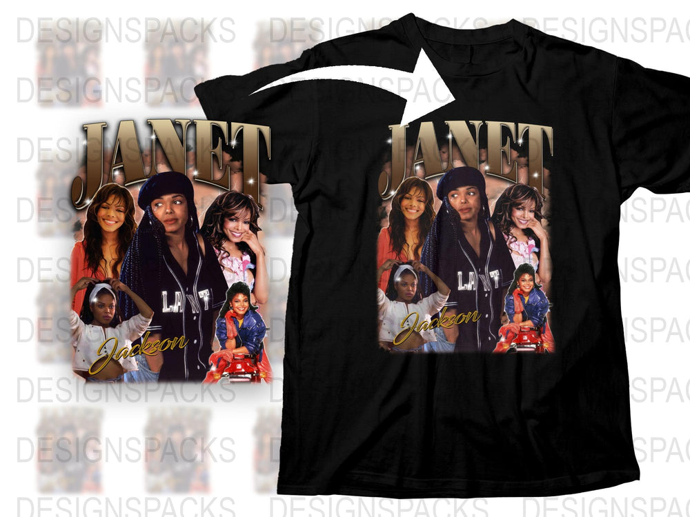 Janet Jackson Retro Style T-Shirt, Vintage Music Artist Graphic Tee, Pop Icon Fashion Top