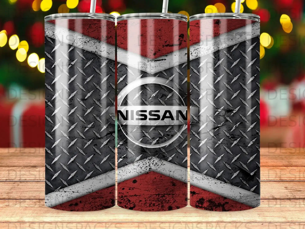 Nissan Logo Diamond Plate Red White Stripes product type
