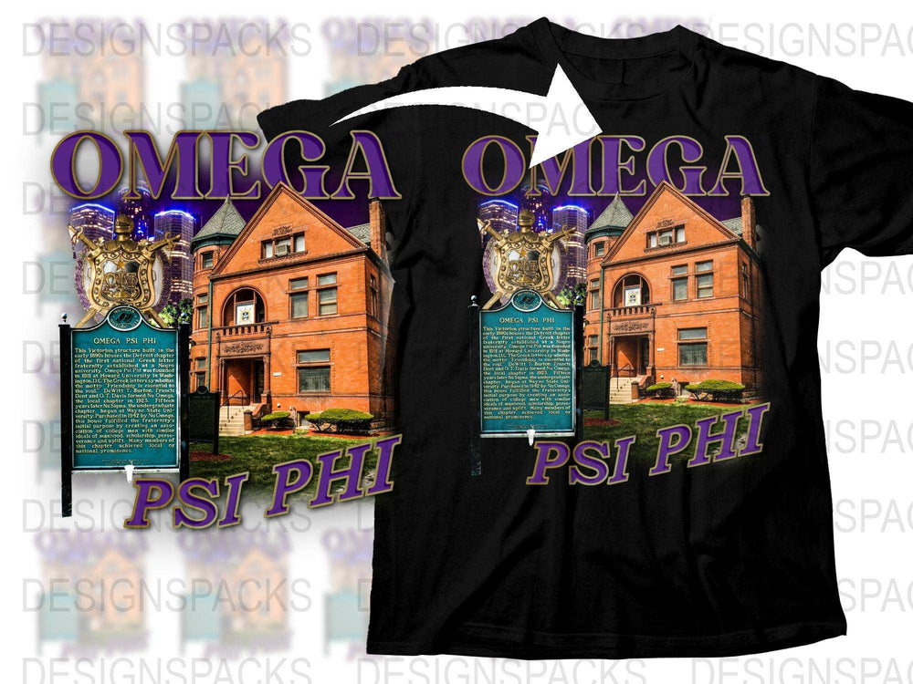 Omega Psi Phi Fraternity Graphic T-Shirt, Purple and Gold, Greek Paraphernalia Tee, Brotherhood Apparel, Unique Gift Idea