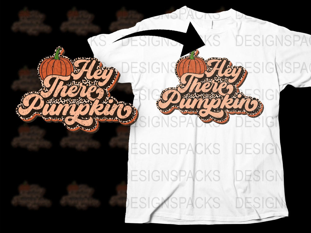 Hey There Pumpkin T-Shirt, Halloween Fall Shirt, Cute Autumn Graphic Tee, Thanksgiving Pumpkin Design, Unisex Adult Clothing