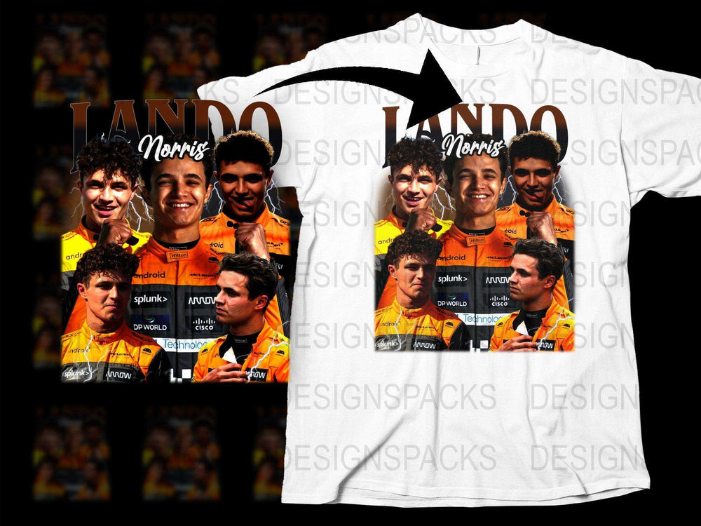 Lando Norris F1 Racing Fan T-Shirt, McLaren Team Driver Graphic Tee, Unisex Sports Apparel