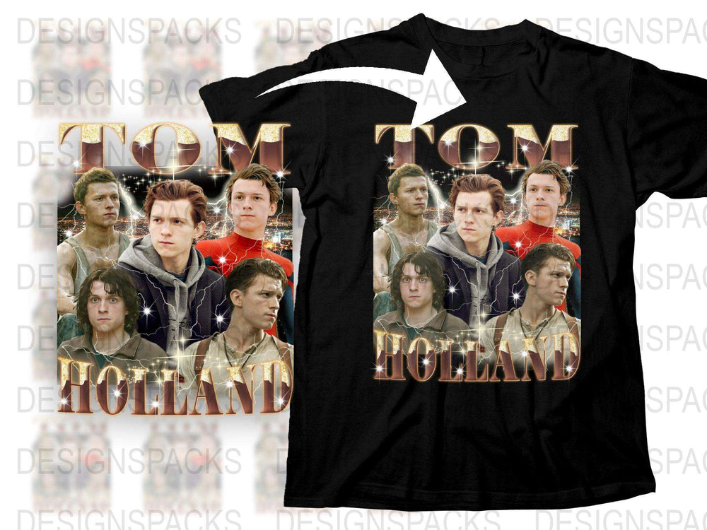 Tom Holland Movie Collage T-Shirt, Fan Art Memorabilia Tee, Actor Graphic Shirt, Unique Gift Idea