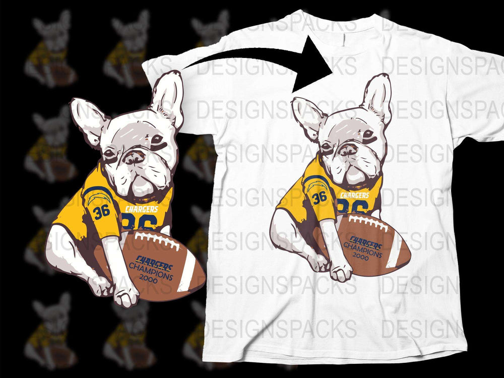 French Bulldog Football Champion T-Shirt, Cute Dog Sports Tee, Animal Lover Gift, Casual Wear