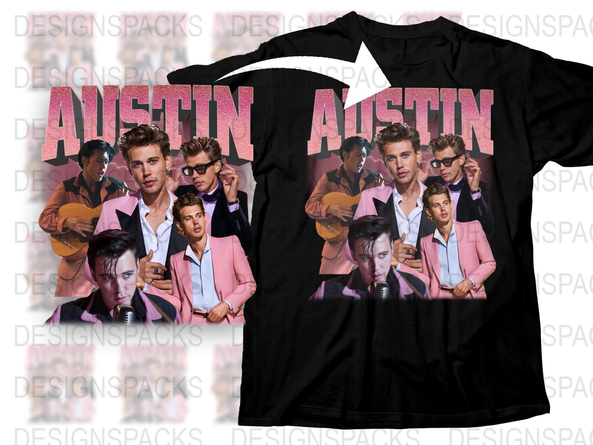 Vintage Austin Pink Jacket Singer Retro Graphic Tee, 80s Pop Music T-Shirt