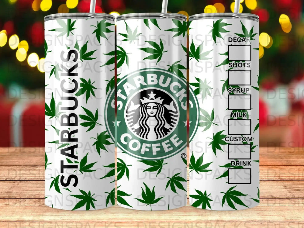 Starbucks Coffee Cannabis Leaves Design Tumbler product type