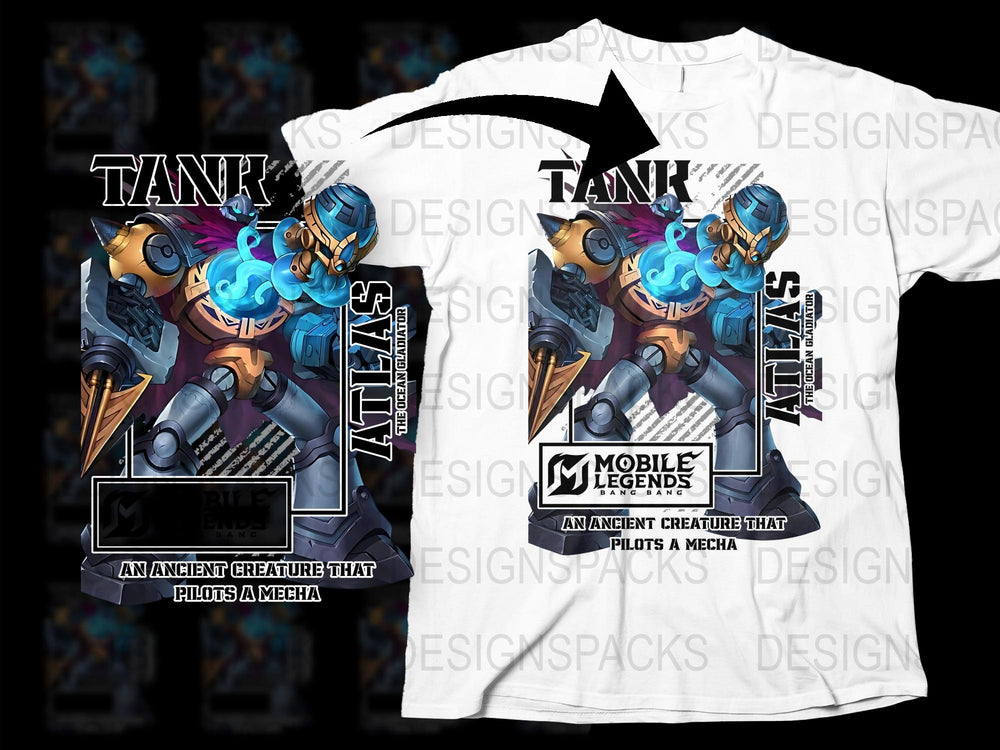Mobile Legends Tank T-Shirt, Cool Gamer Graphic Tee, Geek Mech Warrior Apparel, Unique Gaming Gift Idea