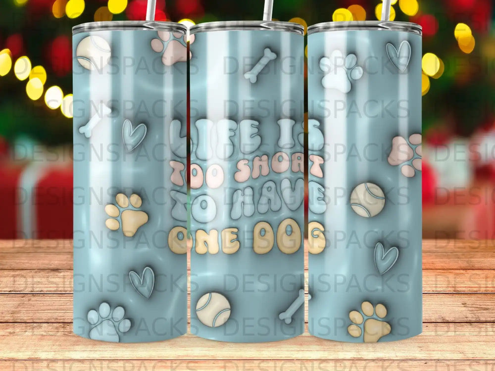 Life Is Too Short To Have One Dog Paw Print Heart Bones product type