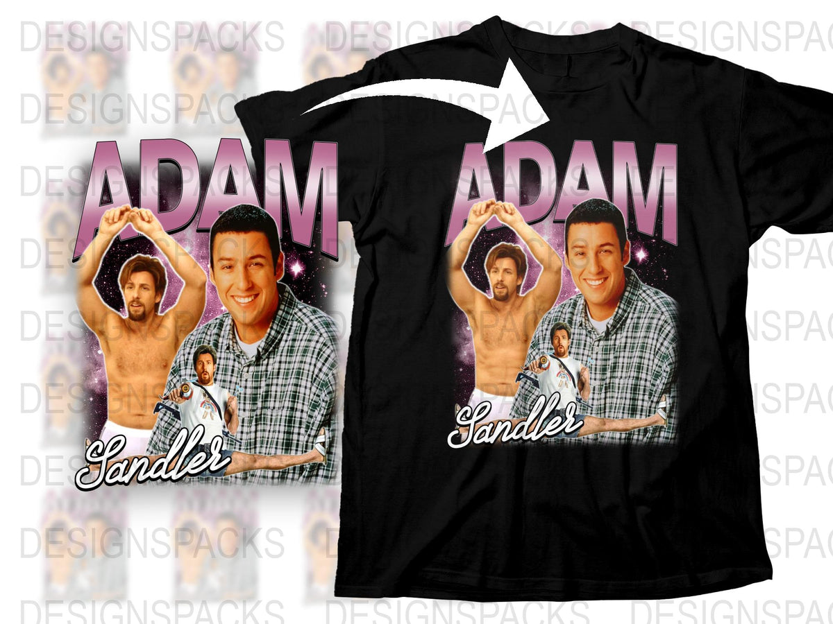 Adam Sandler Graphic T-Shirt, Vintage Style Tee, Cool Celebrity Print, Casual Wear, Unique Fan Gift, Black Shirt