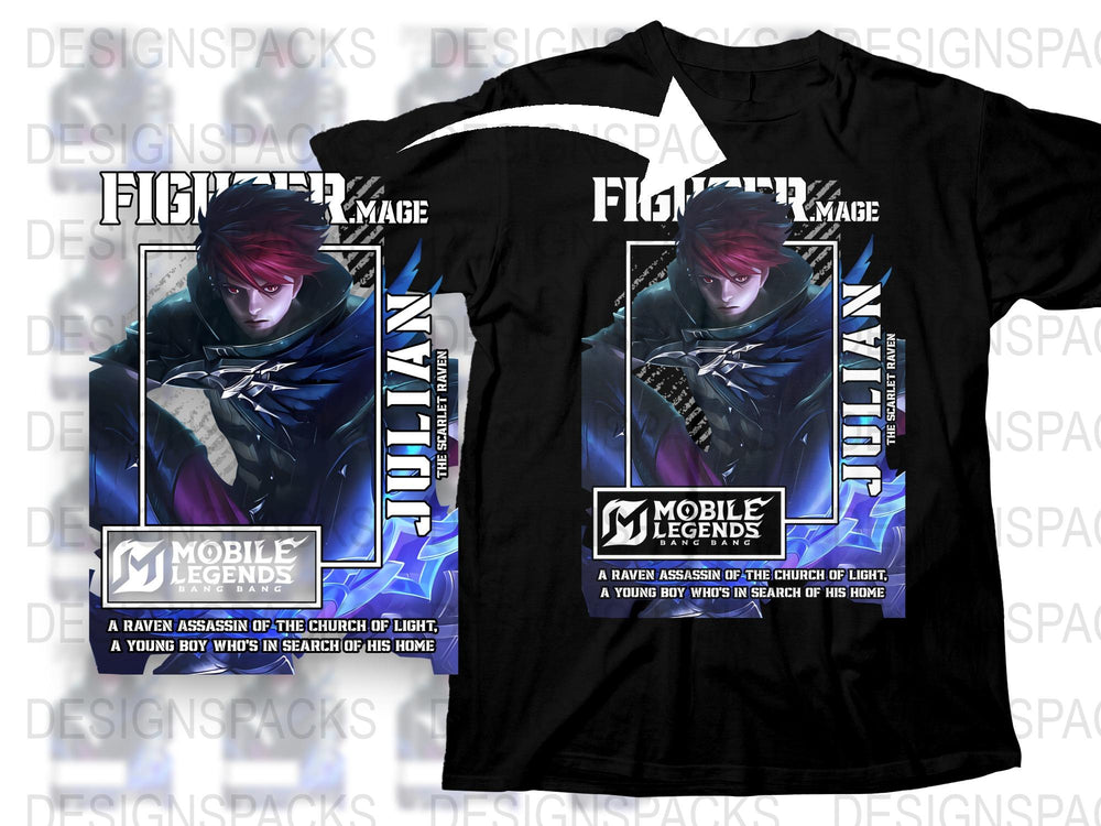 Mobile Legends T-Shirt, Fighter Mage Victory Graphic Tee, Gamer Apparel, Unisex Black Cotton Shirt