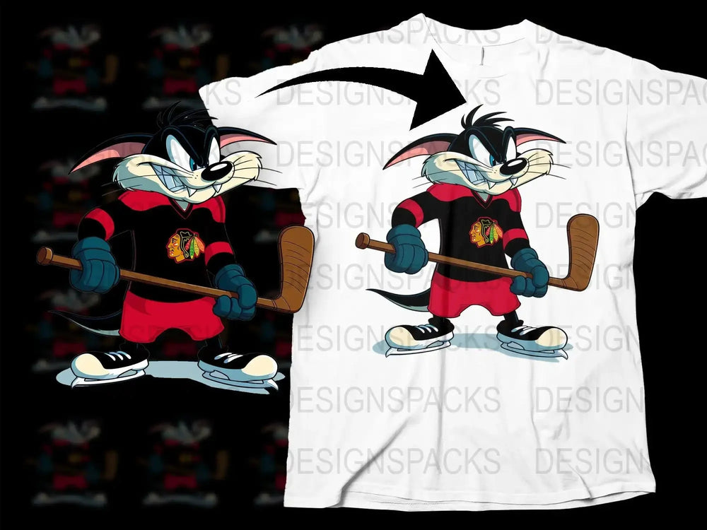 Fierce Cartoon Character Chicago Blackhawks Png Digital Download