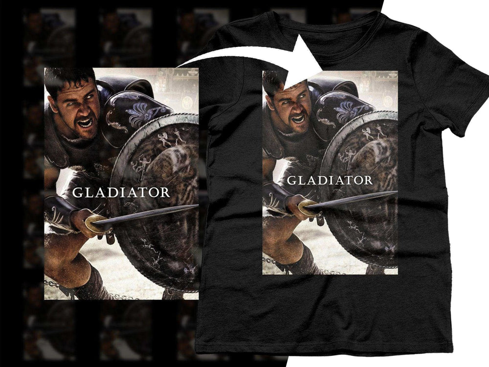 Fierce Gladiator with Sword and Shield Halftone Png Digital Download