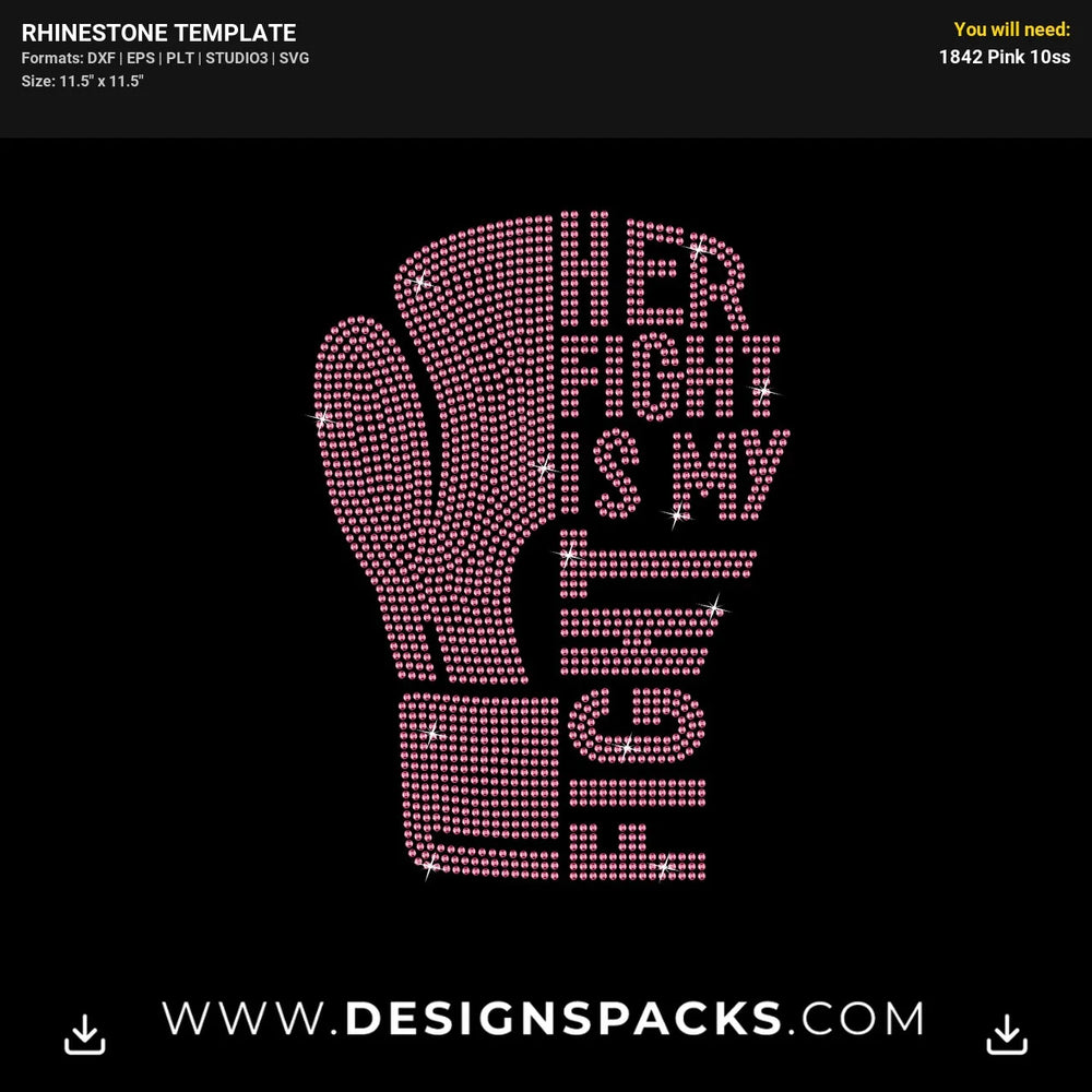 Fight Boxing Gloves Rhinestone Digital Template