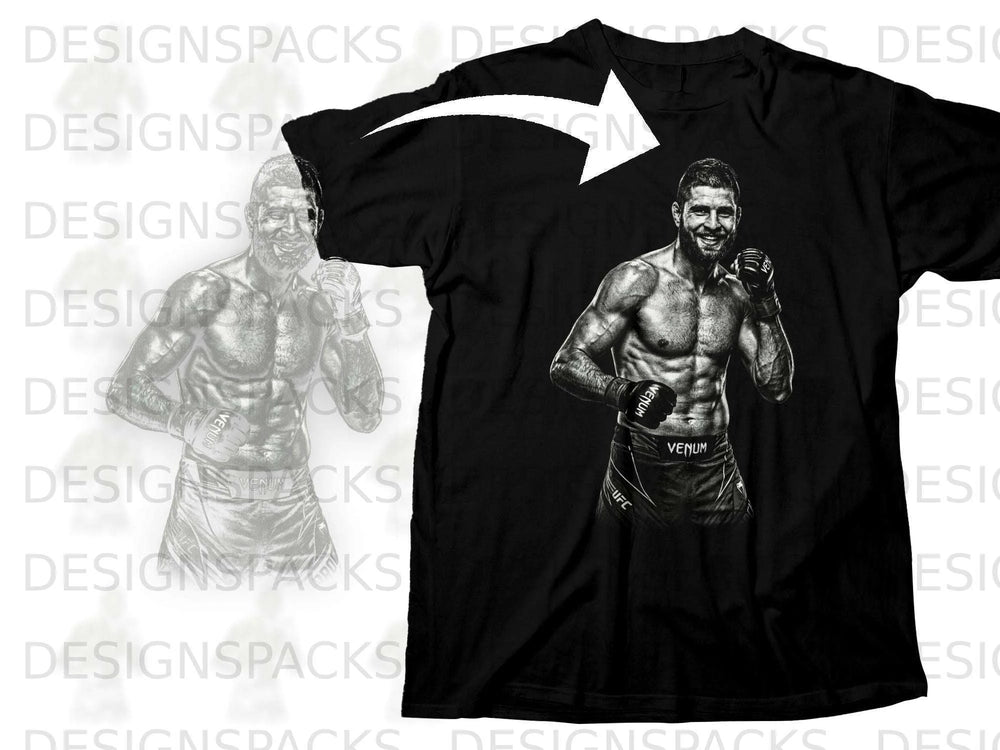 Black t-shirt featuring a muscular fighter with "VENUM" and "UFC" logos.
