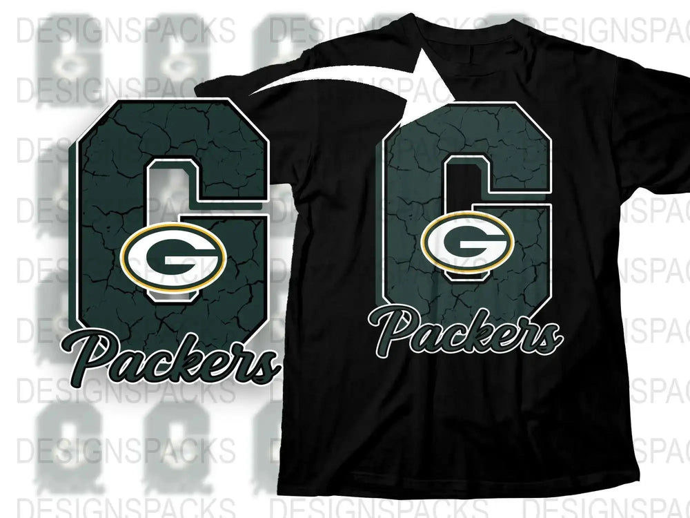 Green Bay Inspired Sports Fan T-Shirt, Marble Pattern, Football Team Support Tee