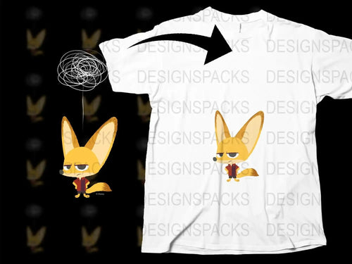 Cute Fox Graphic T-Shirt, White Kids Tee, Cartoon Animal Design, Casual Comfortable Shirt for Boys and Girls