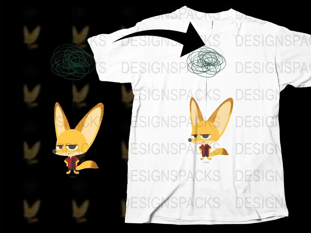 Cute Fox Cartoon Character T-Shirt, Kids Graphic Tee, Unisex Youth Shirt, Fun Animal Design, White Cotton Top