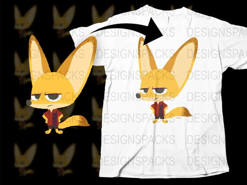 Cartoon Fox Character T-Shirt, Cute Animal Graphic Tee, Kids Unisex Clothing, Unique Gift Idea