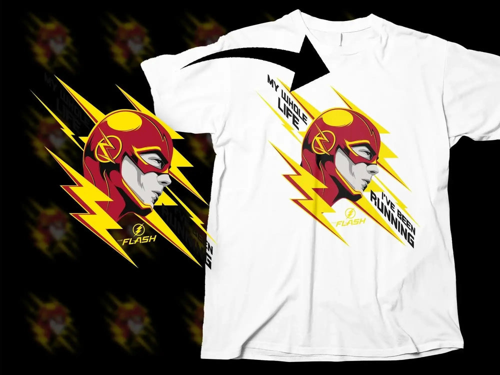 Flash Inspired Running Graphic Design Png Digital Download