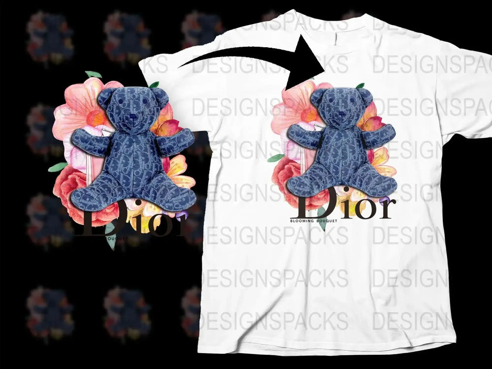 Floral Bear Brand Blooming Bouquet Graphic Png Digital Download
