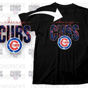 Chicago Cubs T-Shirt, Classic Team Logo, Black Cotton Tee, Unisex Baseball Apparel, Sports Fan Gift, Adult Sizes